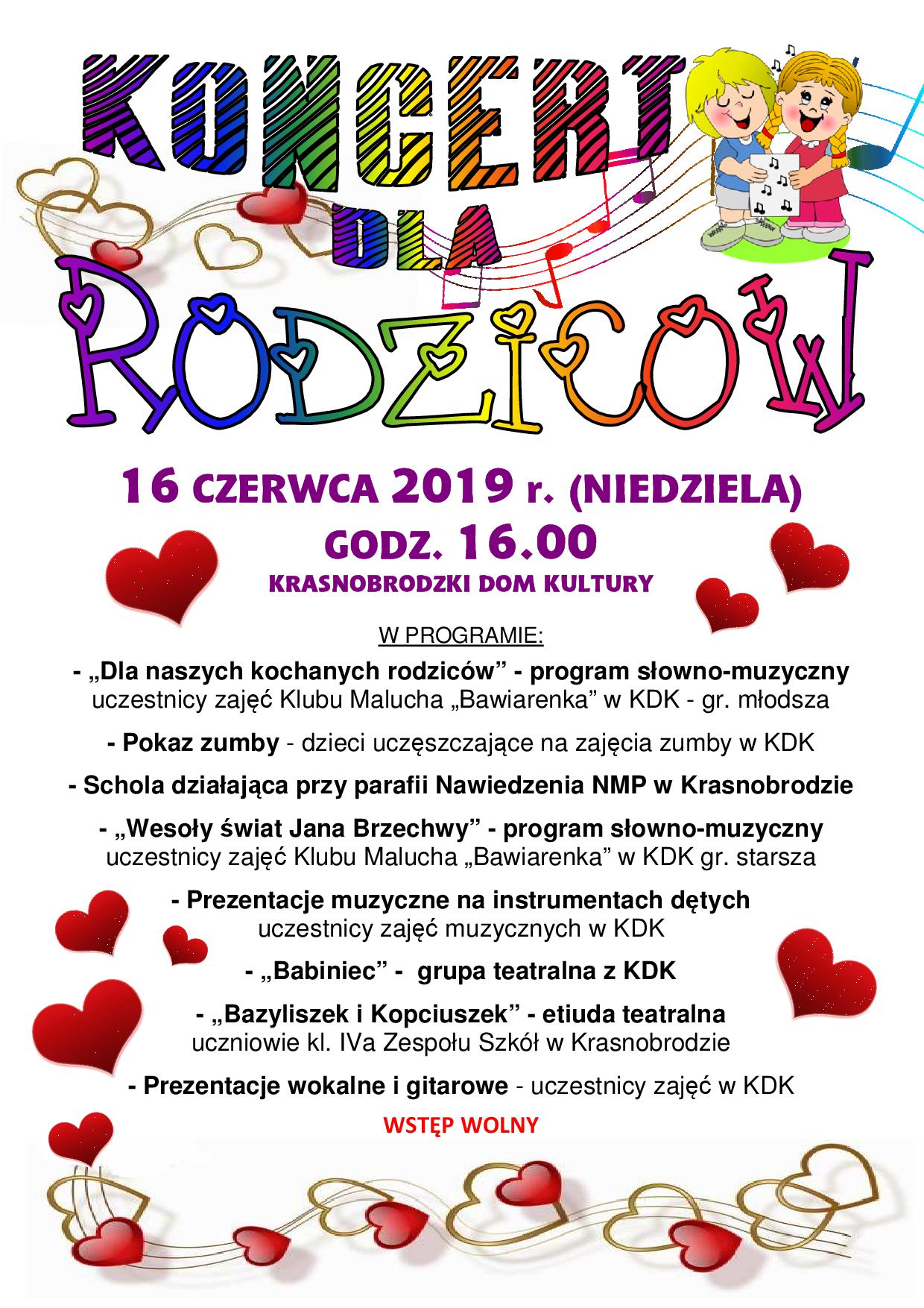Koncert dla Rodzicow 2019 plakat A4