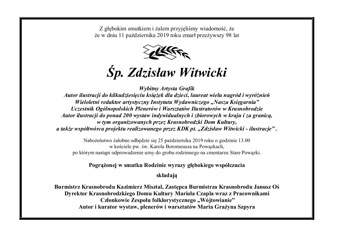 pożegnanie Zdzisława Witwickiego